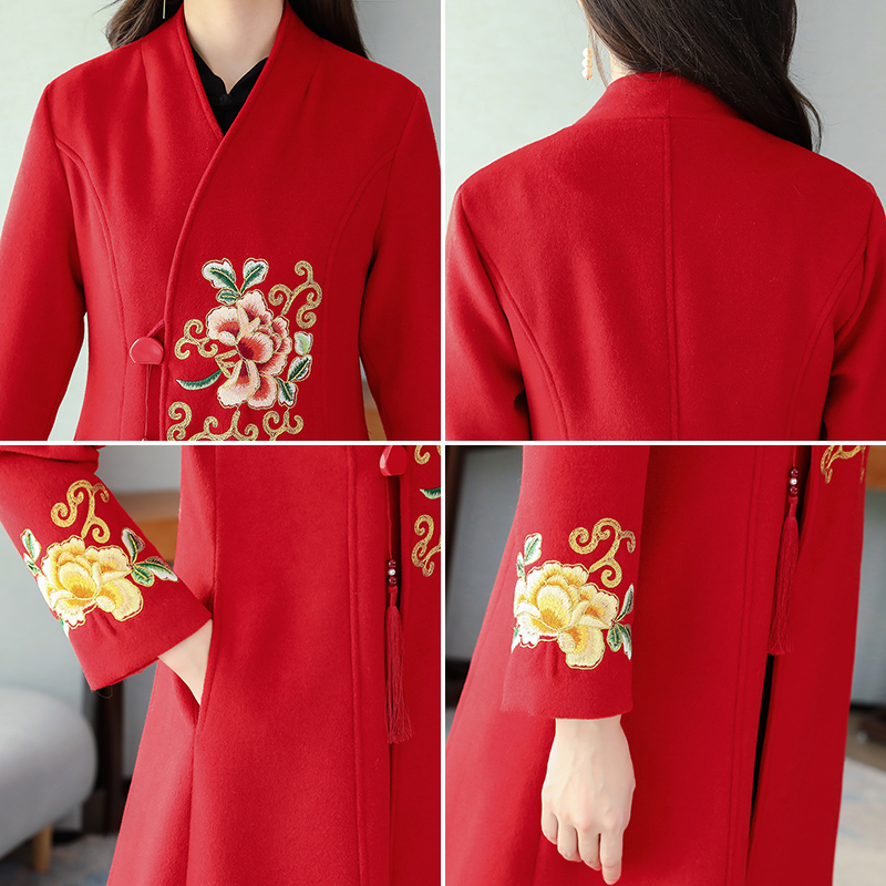 Chinese Traditional Tang suit long sleeve women's elegant Tops fall/winter festive vintage ethnic clothing Chinese cheongsam jacket