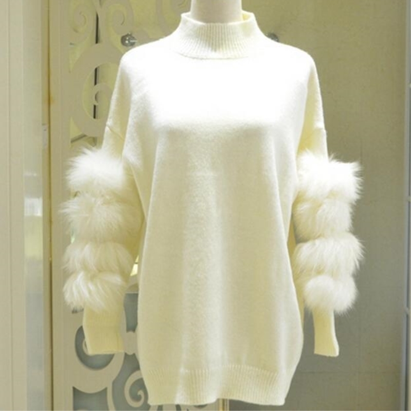 Women Oversized Fur Sweater Winter Truien Dames Fluffy Sweater Tunic Turtleneck Pull Femme Manche Longue Fashion Outwear 201021