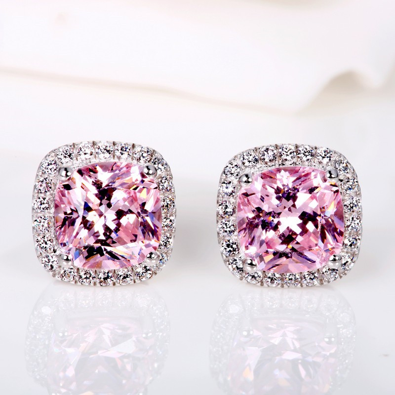 1CT New Arrival Hot Sale Sparkling Luxury Jewelry Real 925 Sterling Silver Three Color 5A Cubic Zircon Popular CZ Diamond Women Stud Earring