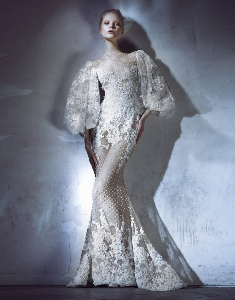 2019 Sexy Mermaid Prom Dresses Illusion Long Sleeve Lace Applique Beaded Evening Dress Yousef Aljasmi Formal Party Gowns Women Formal Wear