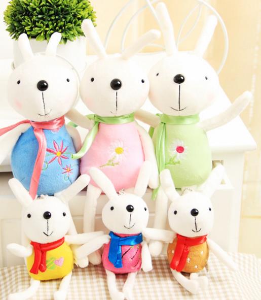 Plush rabbit pendant keychains cute cartoon bunny doll stuffed animals toys lovely bag room decorations 12cm 17cm 22cm 32cm