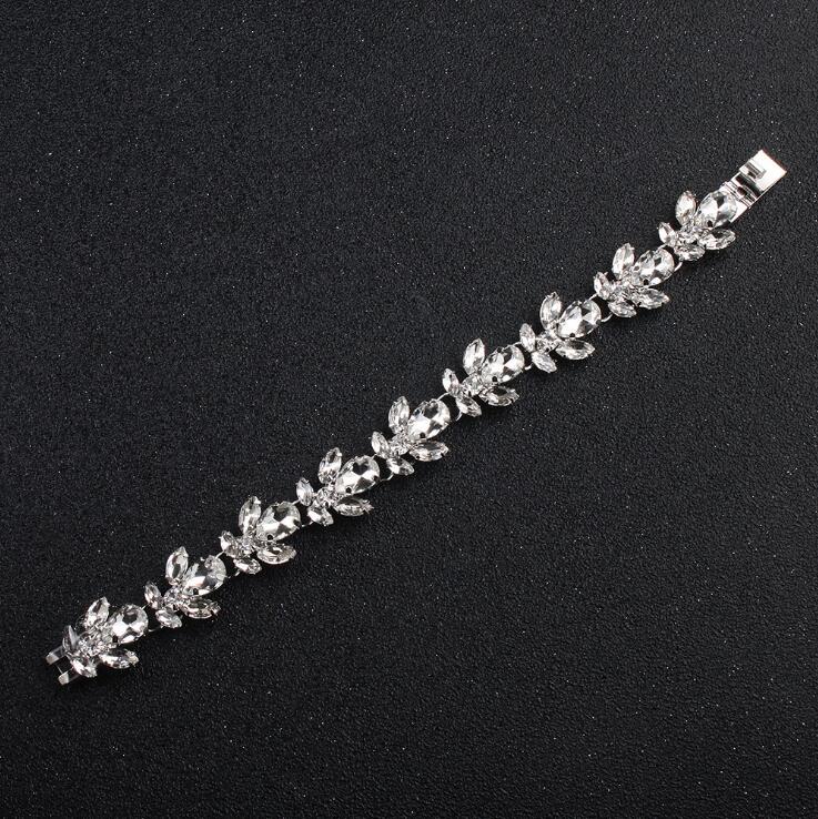Gold Bridal Bracelets Sparkling Dazzling Rhinestones Beaded Wedding for Bridal The Great Gatsby Bracelets Girls Party Accessories