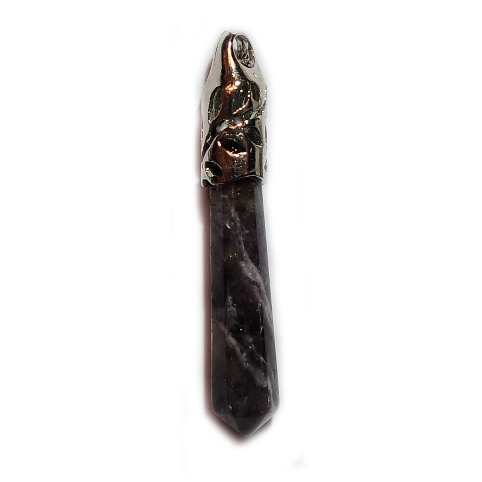 Hexagonal Column Shape Healing Tip Chakra Pendant Quartz Crystal Stone Charm Necklace