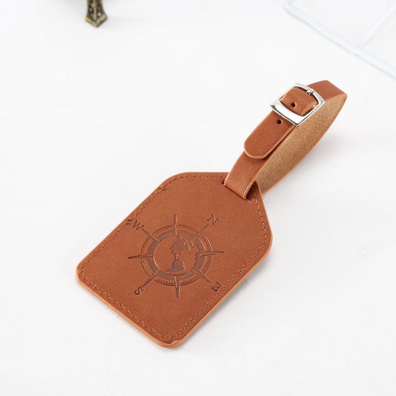 10pcs Portable Compass Leather Suitcase Luggage Tag Label Bag Pendant Handbag Travel Accessories Name ID Address Tags