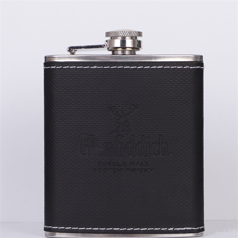 Bpa Free Mini 7oz Pu Leather Wrap Whisky Flagon 304Stainless steel Hip Flask Alcohol Bottle Vodka Hip Flask