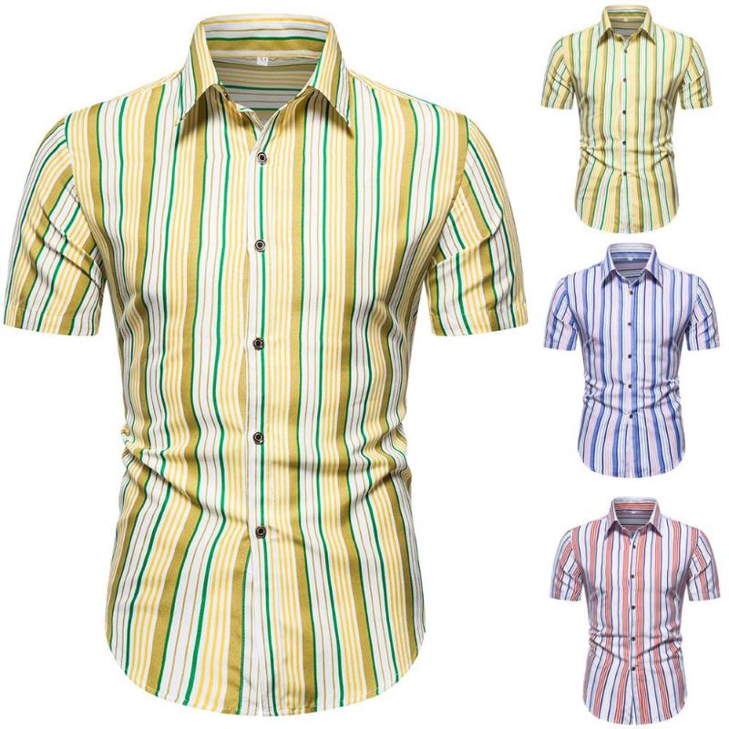 Men's Summer Striped Printed Short-Sleeved Shirt Stylish And Comfortable Top, Blue
Men's Summer Striped Printed Short-Sleeved Shirt Stylish And Comfortable Top, Blue