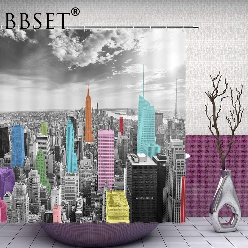 New York Shower Curtain Modern Night Colorful City Pattern Waterproof Multi-size Cortina De Bano Bathroom Decor with 12 Hooks
New York Shower Curtain Modern Night Colorful City Pattern Waterproof Multi-size Cortina De Bano Bathroom Decor with 12 Hooks
