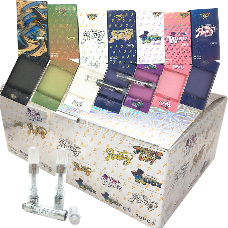 Runtz Carts Holographic Runts Vape Cartridge Packaging 0.8ML 1ML Empty Vape Pen Vaporizer 510 Thread Cartridges Oil Atomizer E Cigarettes
Runtz Carts Holographic Runts Vape Cartridge Packaging 0.8ML 1ML Empty Vape Pen Vaporizer 510 Thread Cartridges Oil Atomizer E Cigarettes