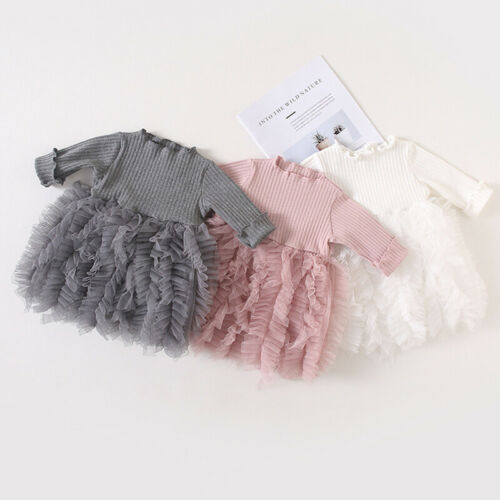 Girls Ruffle Dress Clothes Toddler Kids Baby Girl Long Sleeve Ribbed Dresses Layered Solid Princess Dress Party Gown 6M-4T, White
Girls Ruffle Dress Clothes Toddler Kids Baby Girl Long Sleeve Ribbed Dresses Layered Solid Princess Dress Party Gown 6M-4T, White