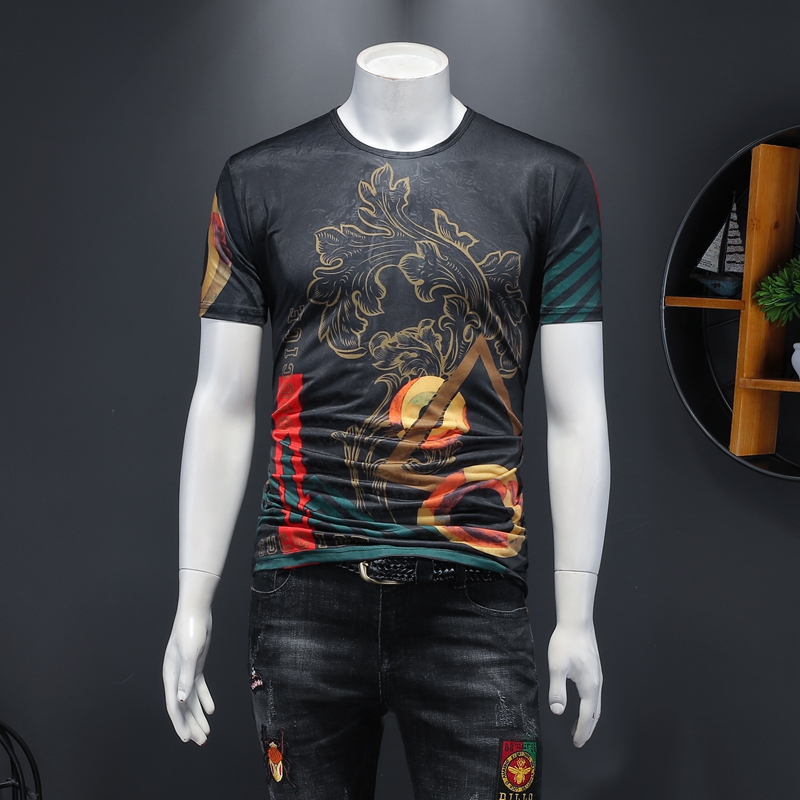 2020 spring and summer new style plus fat XL men' fashion printing short-sleeved T-shirt tide men' round neck T-shirt, Blue
2020 spring and summer new style plus fat XL men' fashion printing short-sleeved T-shirt tide men' round neck T-shirt, Blue