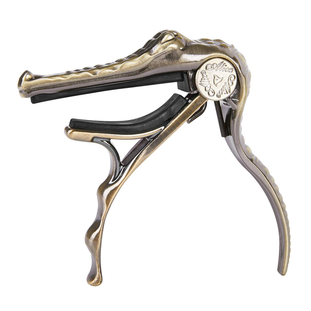 Alice A007G Crocodile Aluminum Alloy Acoustic Folk Guitar Capo Clamp