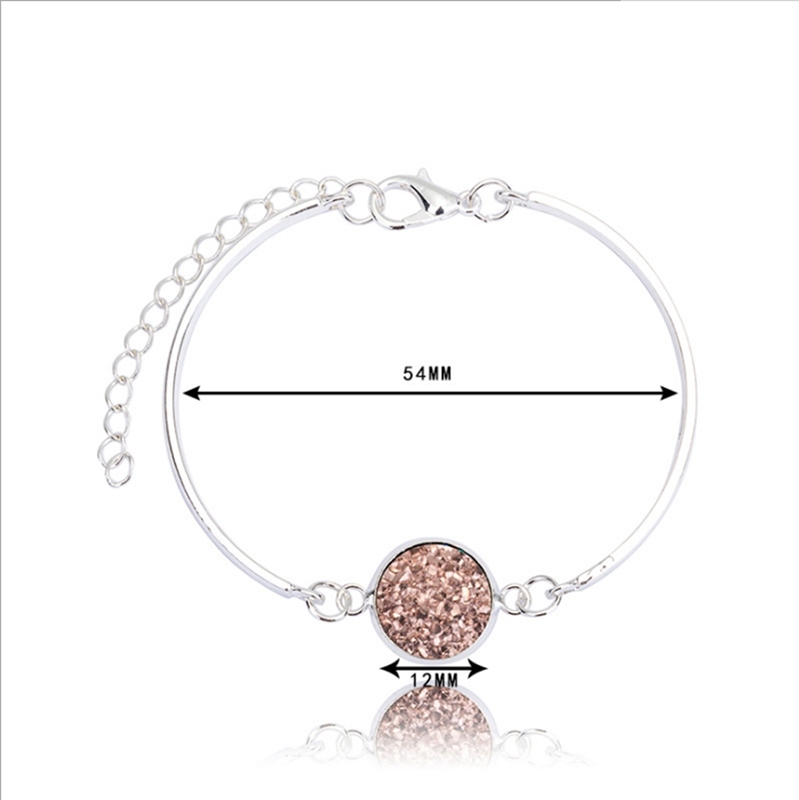 Silver plated round crystal bracelet sliding adjustable ladies jewelry birthday Valentine's Day gift bracelets stainless steel