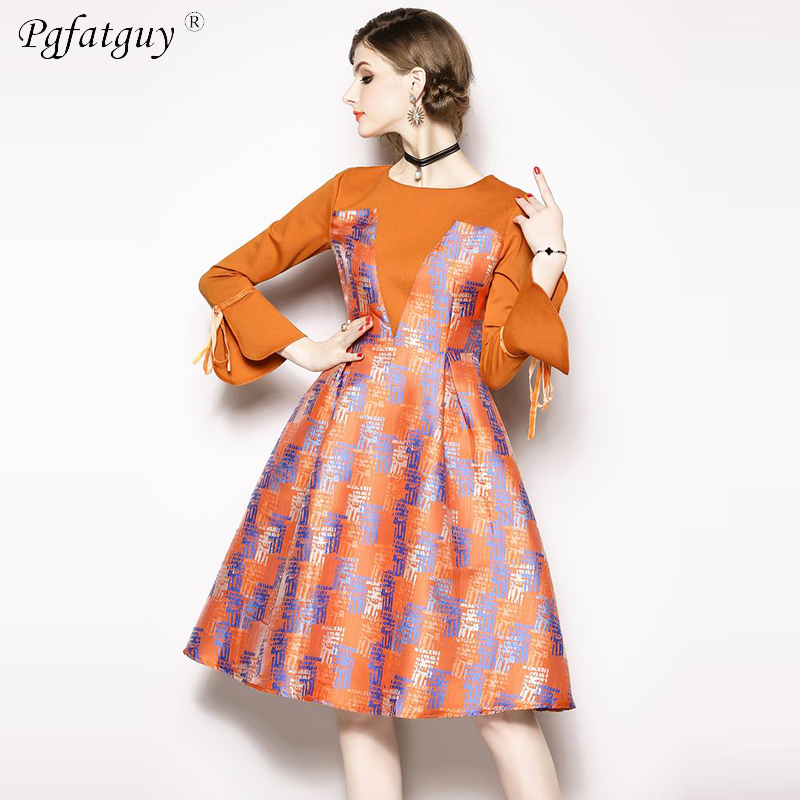 2019 New Women Autumn A-Line Dress Casual Print Vintage Dress Flare Sleeve Big Swing Party Jacquard Print Dresses Vestidos, Multi
2019 New Women Autumn A-Line Dress Casual Print Vintage Dress Flare Sleeve Big Swing Party Jacquard Print Dresses Vestidos, Multi