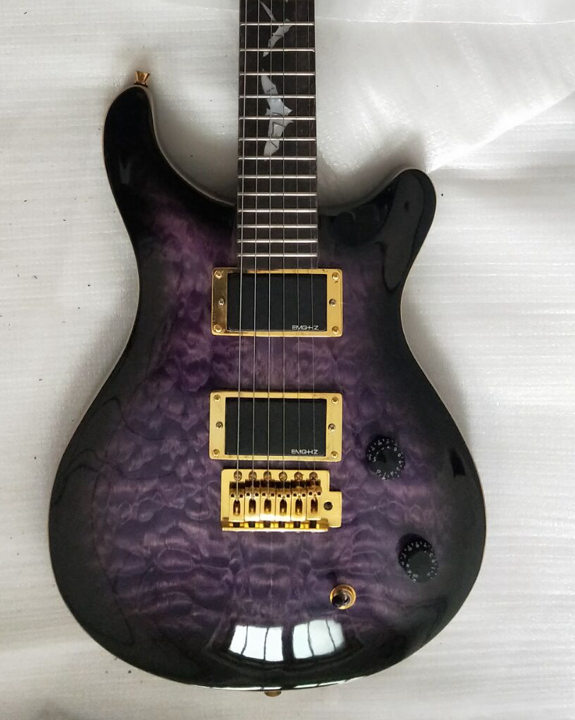 Smith SE Paul Allender Purple Black Quilted Maple Top Electric Guitar Upgrade Korea Tuners, Pearl Bat Inlay, Floyd Rose Tremolo, EMG Pickups
Smith SE Paul Allender Purple Black Quilted Maple Top Electric Guitar Upgrade Korea Tuners, Pearl Bat Inlay, Floyd Rose Tremolo, EMG Pickups