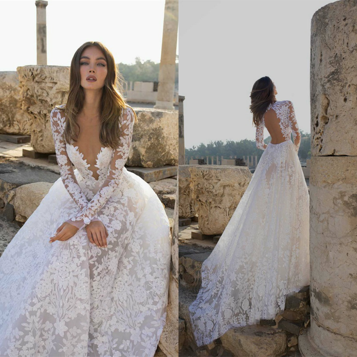2020 Bohemian Wedding Dresses V Neck Appliqued Long Sleeves Bridal Gown Backless Ruffle Sweep Train Custom Made Lace Robes De Mariée, Same as image
2020 Bohemian Wedding Dresses V Neck Appliqued Long Sleeves Bridal Gown Backless Ruffle Sweep Train Custom Made Lace Robes De Mariée, Same as image