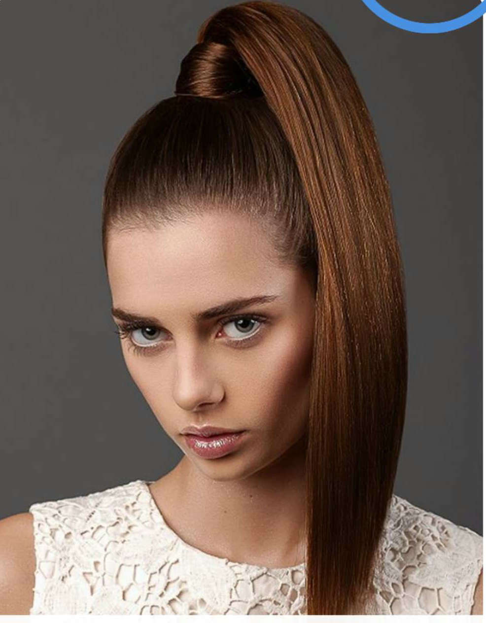 Long sleek straight ponytail hairstyle human hair drawstring pony tail hair piece double drawn 160g cuticle aligned hair
