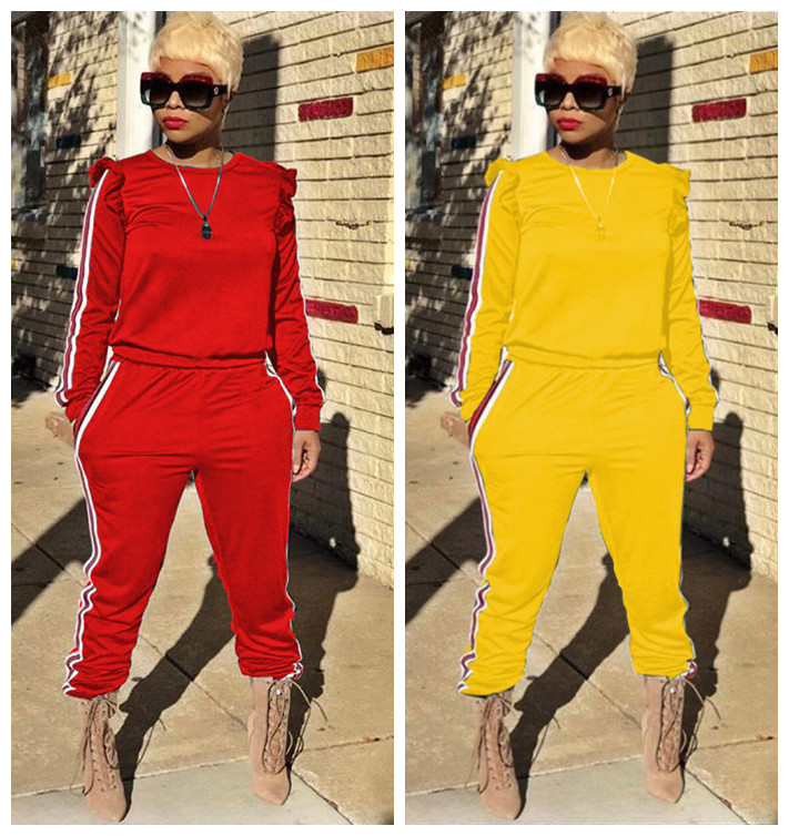 Women Designer Two Piece Pants Fashion Ruffle 2pcs Suits Pants Clothing Sects Long Sleeve Pencil Pants, Black
Women Designer Two Piece Pants Fashion Ruffle 2pcs Suits Pants Clothing Sects Long Sleeve Pencil Pants, Black