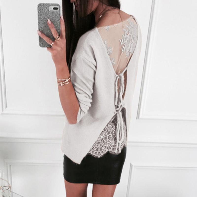 2020 Fashion Autumn Women Long Sleeve Lace T Shirt Tops Crew Neck Bandage Back Lace Tee t shirts, Black
2020 Fashion Autumn Women Long Sleeve Lace T Shirt Tops Crew Neck Bandage Back Lace Tee t shirts, Black