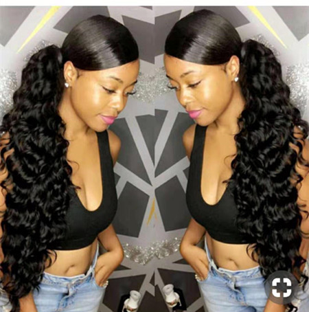 120g long curly ponytail hair piece drawstring Wrap around clips black ponytail curly hair extensions side part dhl free shipping