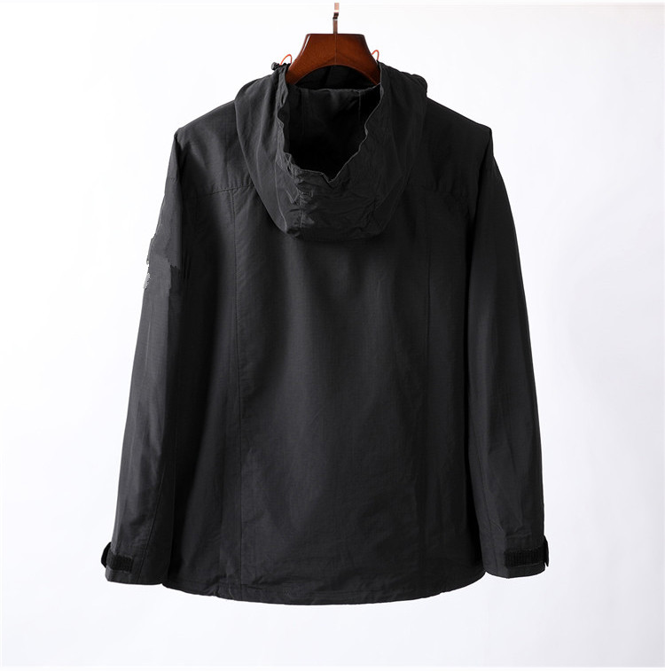 Men's Jackets Hooded Half Zip Pocket Jacket Youth Fashion European And American Casual Coats Mens Coat Nylon Fabric Men Sheath Anti Splash