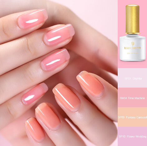 Pink Jelly Nail Gel 6ml Semi-transparent Nude Purple Varnish Polish Soak Off Nail Art UV Gel Lacquer