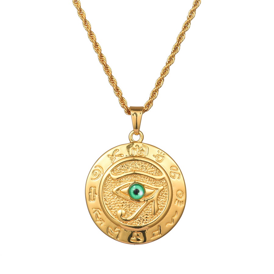 Fashion Men Designer Gold Silver Color Eye of Horus Pendant Necklaces Hip Hop Jewelry 60cm Long Chain Punk Mens Necklace For Gifts
Fashion Men Designer Gold Silver Color Eye of Horus Pendant Necklaces Hip Hop Jewelry 60cm Long Chain Punk Mens Necklace For Gifts