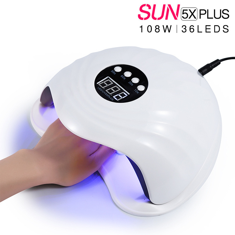 108W SUN 5 X Plus MAX UV LED Lamp Nail Dryer 36 PCS LEDs Nail Lamp For Curing UV Gel Polish With Sensor Timer LCD Display, White
108W SUN 5 X Plus MAX UV LED Lamp Nail Dryer 36 PCS LEDs Nail Lamp For Curing UV Gel Polish With Sensor Timer LCD Display, White