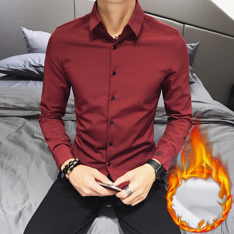 Autumn and winter new style exquisite cuff embroidery design shirt Plush men's Casual shirts, Black
Autumn and winter new style exquisite cuff embroidery design shirt Plush men's Casual shirts, Black