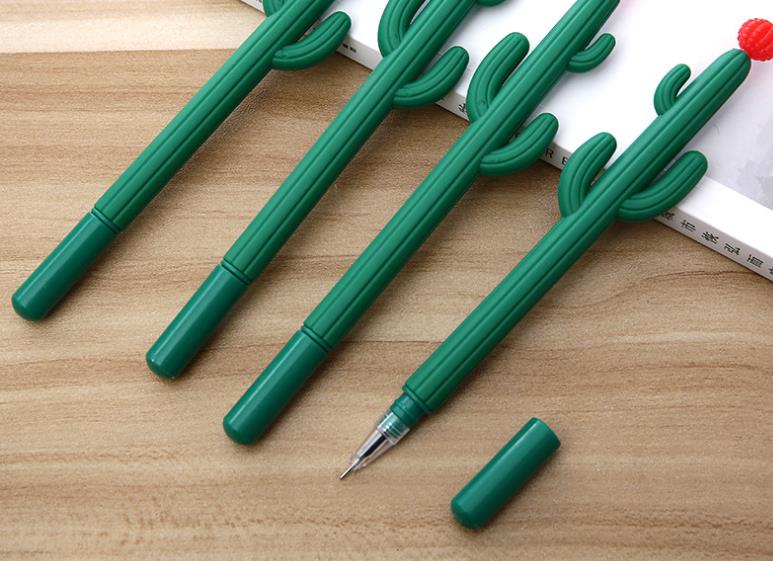 Cactus Ballpoint Black 0.5mm Gel Ink Rollerball Pens School Office Writing Pen Student Kid Prizes supplies