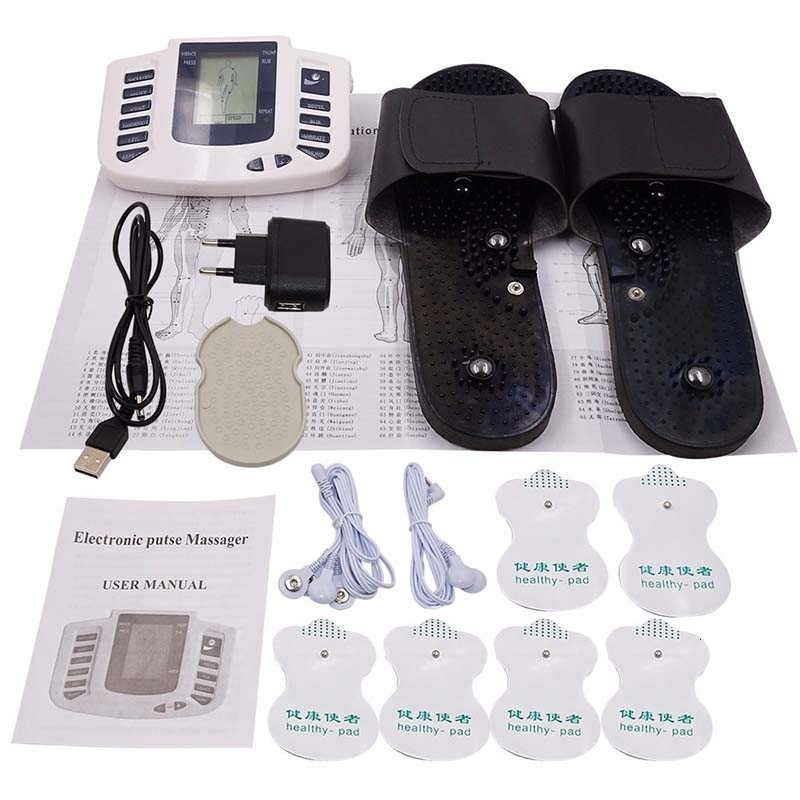 16PADS En RU ButtonElectric body massage Tens Acupuncture Machine Electrod Pads Muscle Stimulator Healthy care Y191203