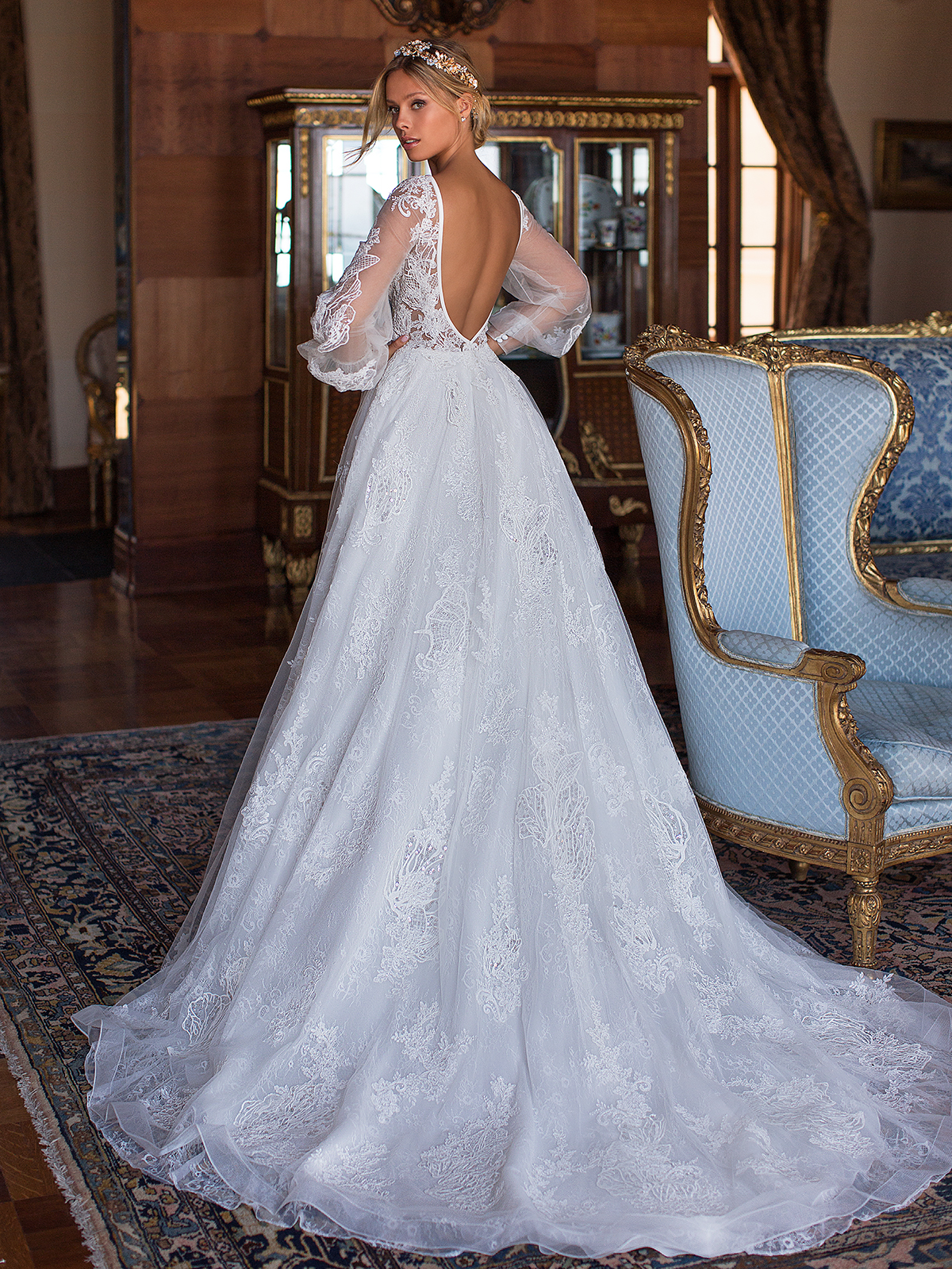 Beach Ful Lace Backless Wedding Dresses Beaded V Neck Long Sleeves Bohemian Bridal Gowns A E Sweep Train Boho Vestido De Novia