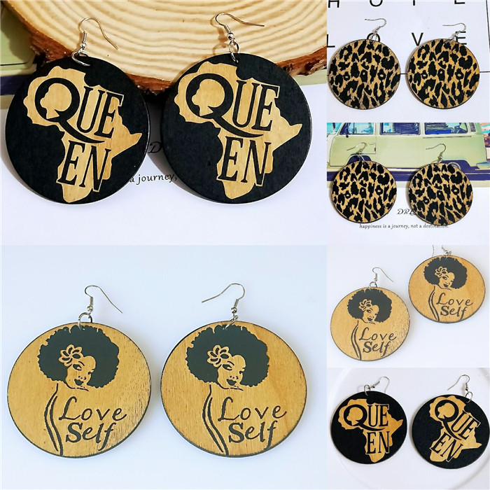 New wooden earrings geometric African black carved round earrings wood color earrings wholesale, Silver
New wooden earrings geometric African black carved round earrings wood color earrings wholesale, Silver
