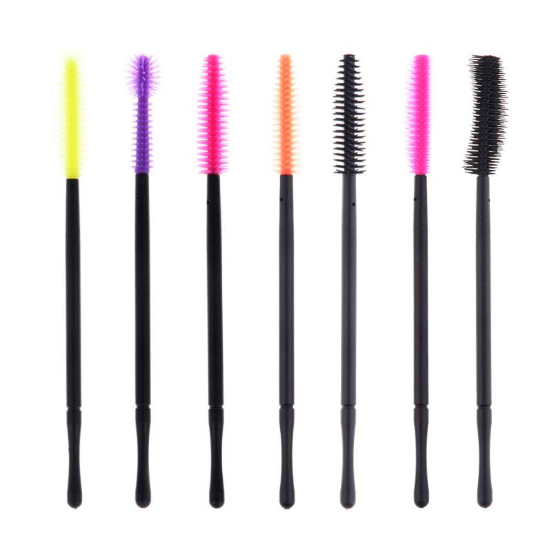 50Pcs Disposable Silicone Eyelash Brush Comb Mascara Wands Eye Lashes Extension Individual Applicator Eye Beauty Makeup