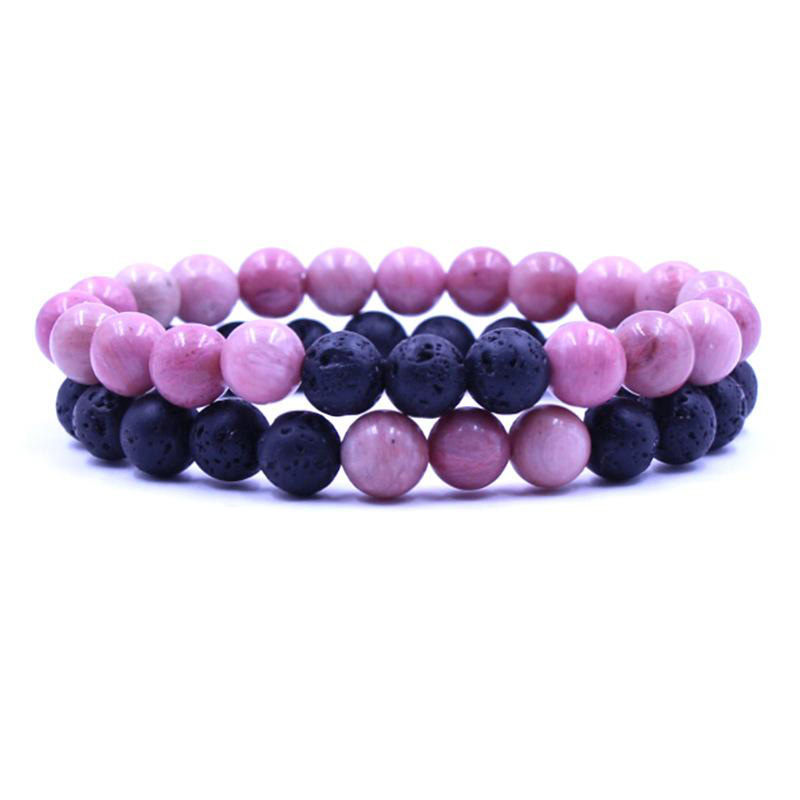 Women Men Natural Lava Rock Beads Chakra Bracelets Healing Energy Stone Meditation Mala Bracelet Fashion Essential Oil Diffuser Jewelry
