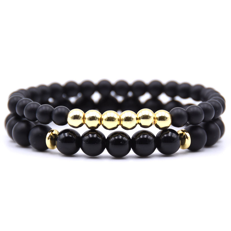 Wood Bead Bracelet Tibetan Buddhism Meditation Spicy Prayer Bead Men's Elastic Natural Stone Copper Bead Bracelet Set