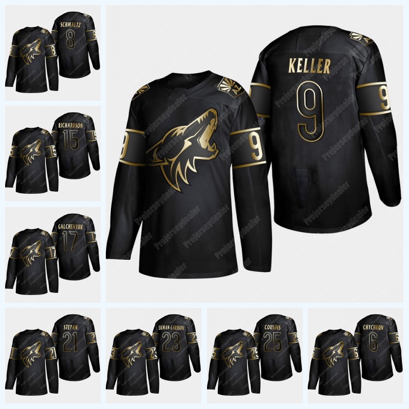 Arizona Coyotes 2019 Golden Edition Clayton Keller Oliver Ekman-Larsson Nick Cousins Derek Stepan Nick Schmaltz Alex Galchenyuk Jersey-image