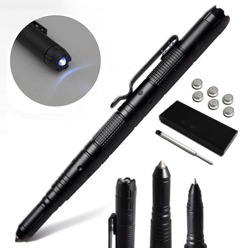 Tactical Pen Self Defense Glass Breaker LED Flashlight Outdoor Travel Camping Emergency Survival Protection Tool Writing Ballpoint Pen от DHgate WW