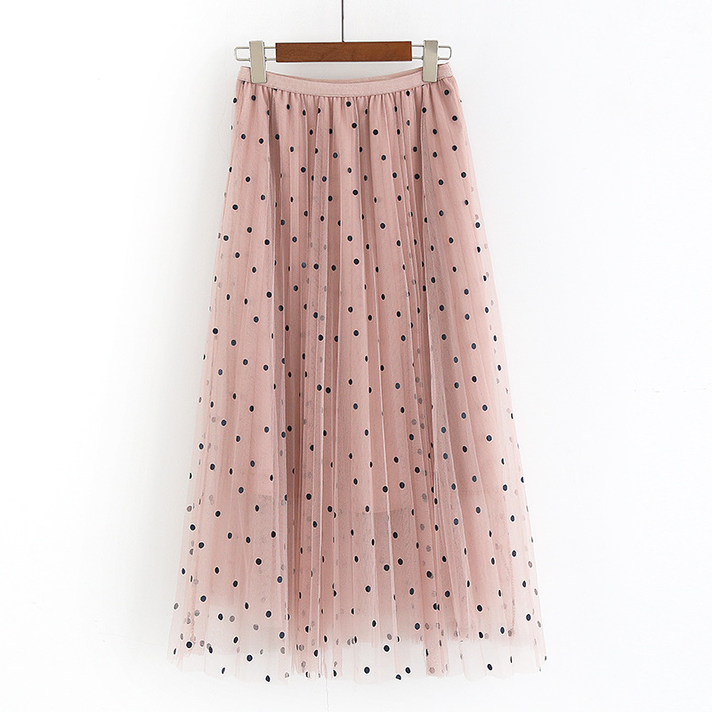 New Korean Fashion Mesh Dot Skirt Elastic High Waist Pleated Skirts Women Fashion 2020 Spring Elegant Long Skirt Female Midi, Pink
New Korean Fashion Mesh Dot Skirt Elastic High Waist Pleated Skirts Women Fashion 2020 Spring Elegant Long Skirt Female Midi, Pink