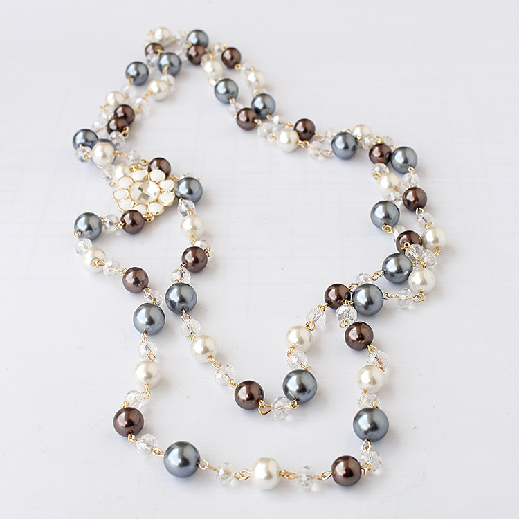 Wholesale-n luxury designer glittering crystal colorful pearl classic elegant long sweater statement necklace for woman
Wholesale-n luxury designer glittering crystal colorful pearl classic elegant long sweater statement necklace for woman
