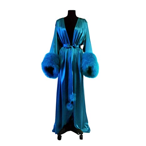 sexy womens robe fur nightgowns bathrobe sleepwear feather bridal robe with belt women pajamas nightshirt nightdress lingerie peignoir
