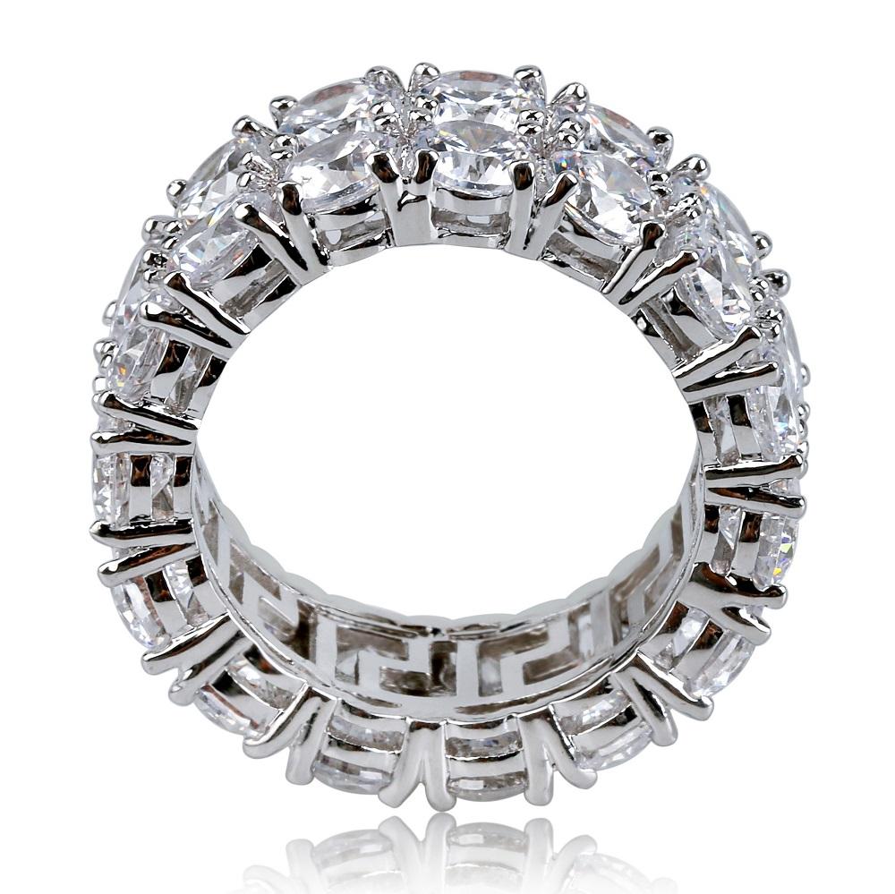 Mens Hip Hop Iced Out Rings Jewelry 2018 New Fashion Gold Silver Ring Simulation Diamond Ring
