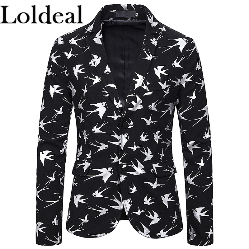 Loldeal Bird Gilding Print Men' Metallic Suit Jacket Luxury Stylish Slim Fit Blazer 2 Button Sport Coat, Gold
Loldeal Bird Gilding Print Men' Metallic Suit Jacket Luxury Stylish Slim Fit Blazer 2 Button Sport Coat, Gold