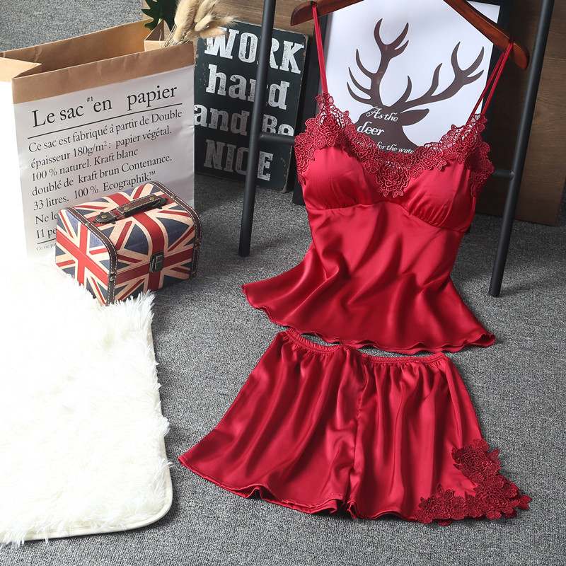 2 Peices Pajamas Sets Ice Silk Women Nightgowns Ladies Sexy V Neck Satin Nightwear Lace Nighties Sleepwear Shorts Pyjama Femme
2 Peices Pajamas Sets Ice Silk Women Nightgowns Ladies Sexy V Neck Satin Nightwear Lace Nighties Sleepwear Shorts Pyjama Femme
