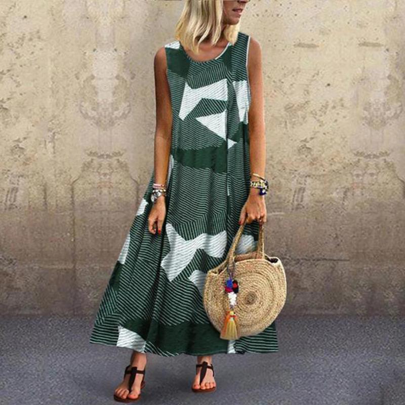 Women dress Striped casual Summer loose daily plus size dress O-neck Ladies Geometry Digital Printed high waist party, Green
Women dress Striped casual Summer loose daily plus size dress O-neck Ladies Geometry Digital Printed high waist party, Green