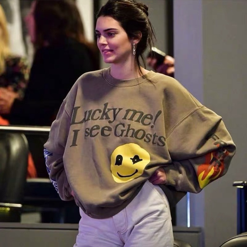 Men's Hoodies Lucky me I see Ghosts Logo Print Hoodie Men Women Autumn Winter Cotton Sweatshirts Tour Series1