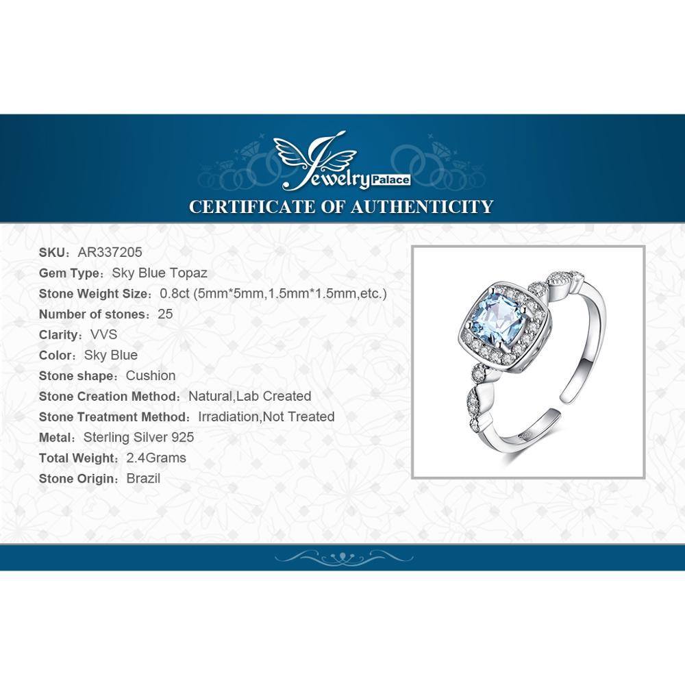 Jewelry 1ct Genuine Blue Topaz Ring 925 Sterling Silver Rings for Women Halo Engagement Ring Silver 925 Gemstones Jewelry V191220