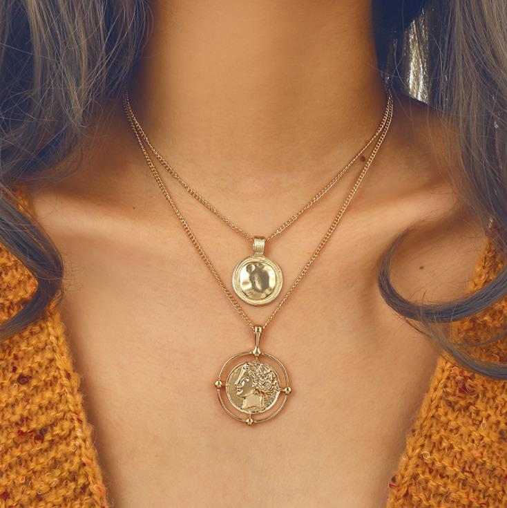 Pendant Necklaces Fashion Multi-layered Gold Portrait Head Coin For Women Charm Classic Long Necklace 2021 Boho Jewelry
Pendant Necklaces Fashion Multi-layered Gold Portrait Head Coin For Women Charm Classic Long Necklace 2021 Boho Jewelry