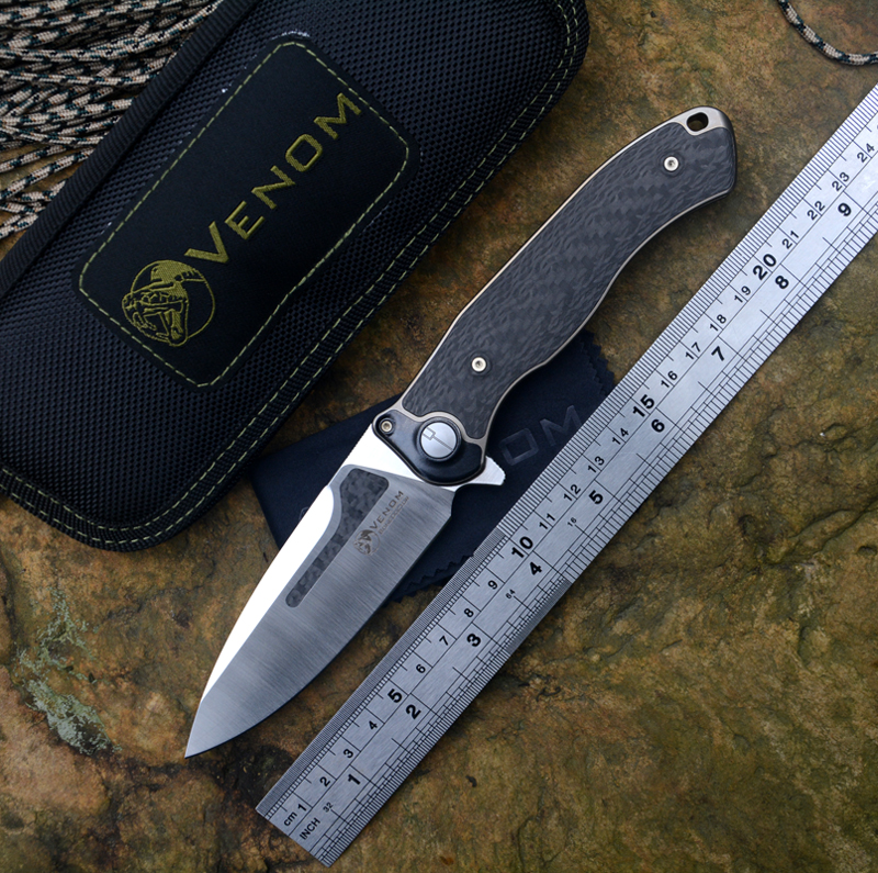 VENOM Kevin John Knife BONE DOCTOR M390 Blade Titanium+ CF Handle Flipper Timascas Folding Knife outdoor hunting survival pocket knife
VENOM Kevin John Knife BONE DOCTOR M390 Blade Titanium+ CF Handle Flipper Timascas Folding Knife outdoor hunting survival pocket knife