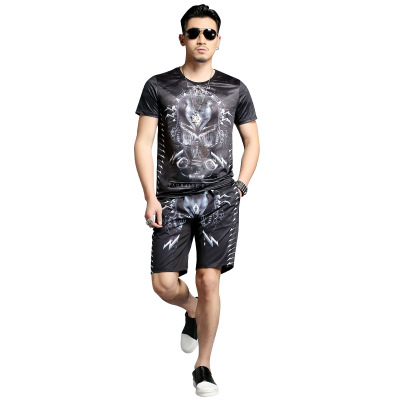Men's Designer Casual Suits Summer Personality Print T-shirt Trend Five Minutes Pants Shirt Baggy Shorts Fashion Two-piece Wholesale, Black
Men's Designer Casual Suits Summer Personality Print T-shirt Trend Five Minutes Pants Shirt Baggy Shorts Fashion Two-piece Wholesale, Black