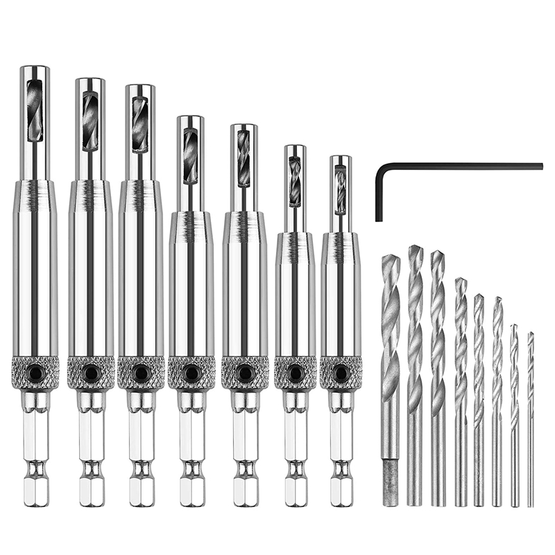 Center Drill Bit Set, 15Pcs Self Centering Hinge Hardware Drill Bits Set, Adjustable Door Window Bit for Hinges/Handles/Dr
Center Drill Bit Set, 15Pcs Self Centering Hinge Hardware Drill Bits Set, Adjustable Door Window Bit for Hinges/Handles/Dr